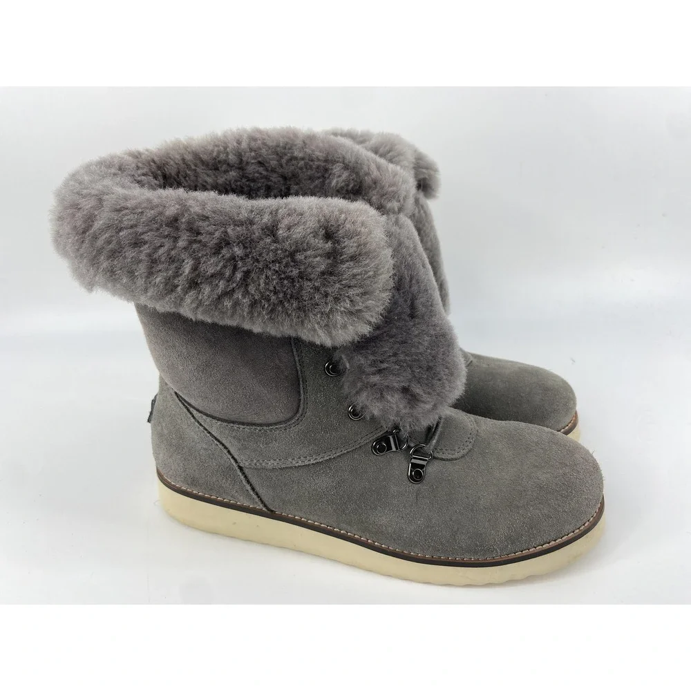 Australia Luxe Collective Boots Womens 11 Gray Yael Sheepskin Shearling‎ Winter